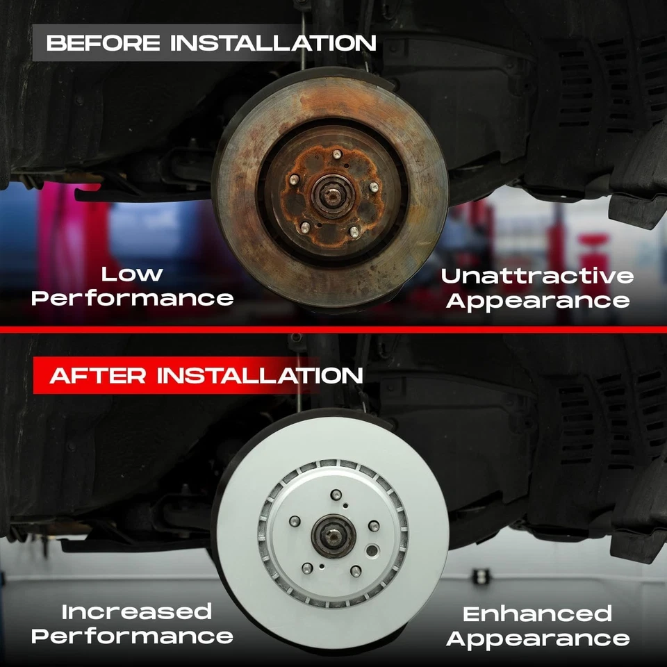 R1 Concepts Rear Rotors+Ceramic Brake Pads for 92-96 ES300 Camry 99-03 RX300 FWD - Image 4 of 4