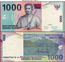 INDONESIA 1.000 1000 RUPIAH 2009 P 141j UNC free shipping from 100$