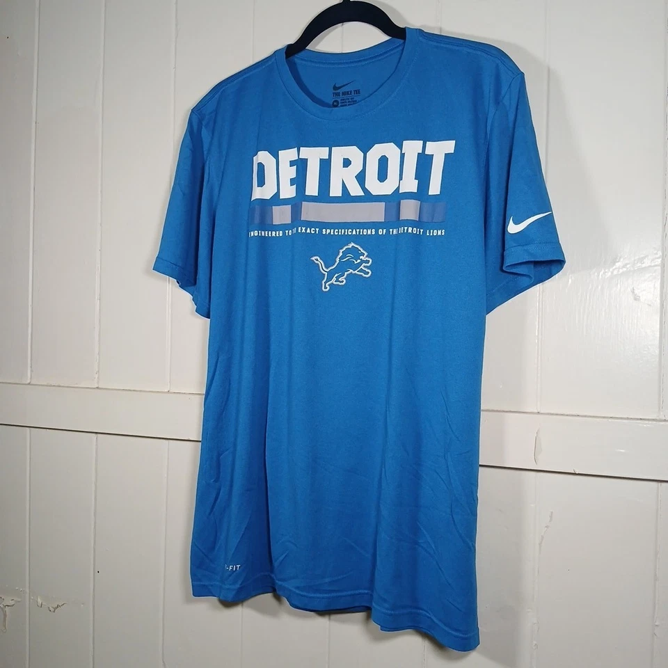 Мужская футболка Nike Detroit Lions синее оборудование NFL XL Dri-Fit синий спортивный покрой - Изображение 3 из 4