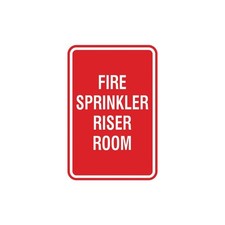 Signs ByLITA Portrait Round Fire Sprinkler Riser Room Sign Red - Medium 5x7"