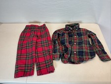 2 pc Beaufort Bonnet Co. Ralph Lauren Boys 2T Holiday Pants/ Shirt Plaid