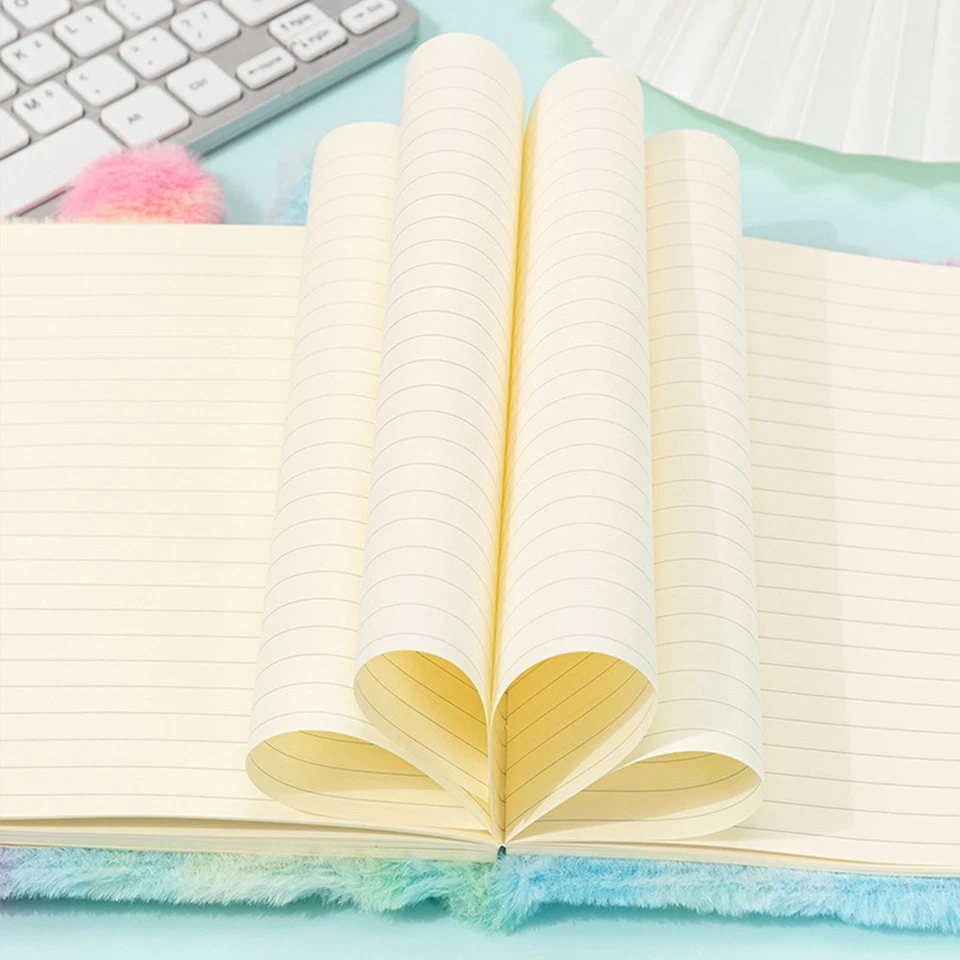 Kids Lockable Journal Soft Fluffy Heart Diary with Lock and Key Secret Notebook - Image 4 of 4