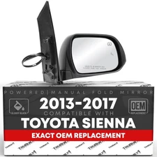 Passenger Mirror for Toyota Sienna - Power, Heated, Blind Spot, Manual Fold -...