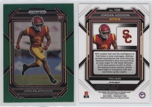 2023 Panini Prizm Draft Picks Green Prizm Jordan Addison #136 Rookie RC