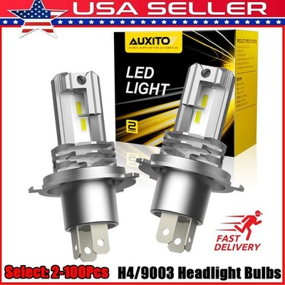 100Pcs AUXITO 9003 H4 LED Headlight Bulbs Kit High-Low Beam 100W 6500K White US`