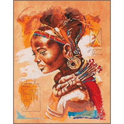 Lanarte Counted Cross Stitch Kit: African Woman, 39 x 49cm, N