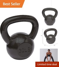 30-Pound Cast Iron Kettlebell with Textured Grip for Ultimate Strength Training