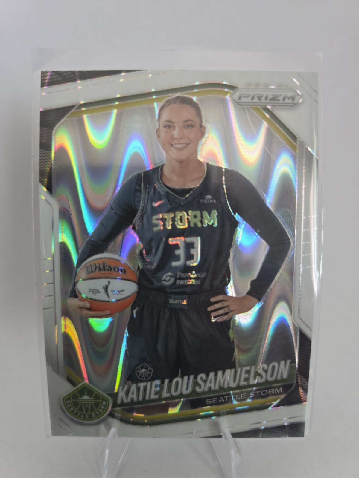 Panini 2025 WNBA Prizm Katie Lou Samuelson #8  Wave Hologram Seattle Storm