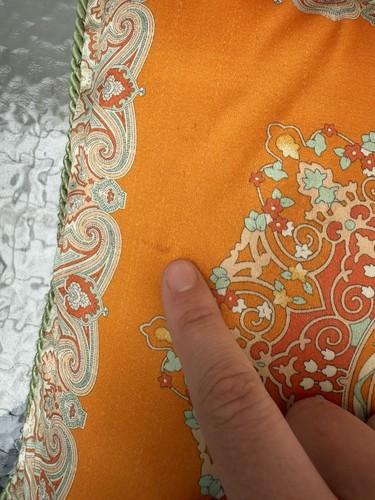 Lot Of 2 Vintage Versace 100% Silk Orange Pillow - Picture 6 of 23