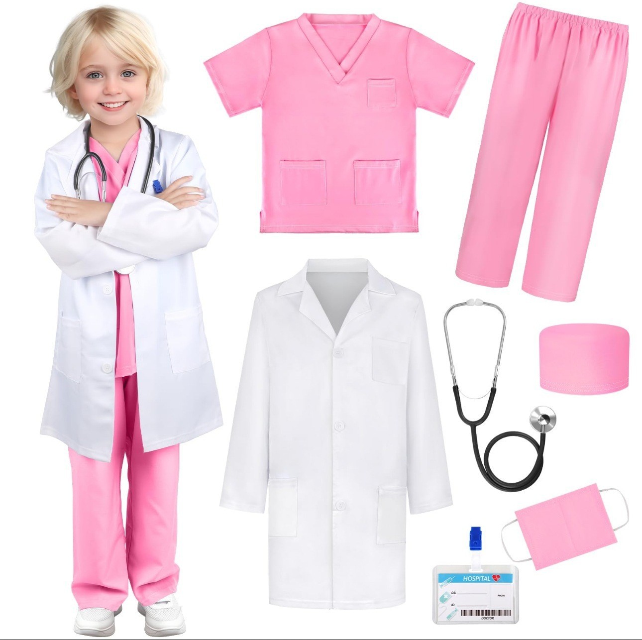 Disfraz de doctor enfermera niños juego de rol niños niñas Halloween disfraz disfrazado