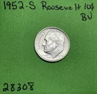 1952-S Roosevelt Dime 10c BU Uncirculated Mint State 90% Silver