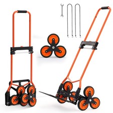Uimoso Folding Stair Climbing Cart with 6 Wheels, 120 lbs Capacity  2 Ropes
