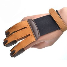 PMZ Archery Three Finger Suede Leather Glove Finger Guard for Recurve Bow