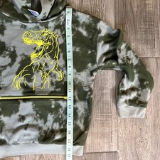Boys Dinosaur Hoodie Jogger Set Size 7 Green Gray Tie Dye French Terry Outfit