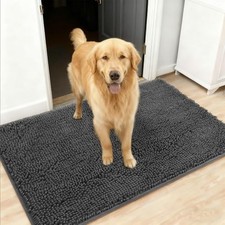 Dog Door Mat for Muddy Paws 3'x5'Large- Absorbent Dirt Trapper Quick 36"x 60"