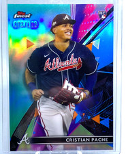 CRISTIAN PACHE /199 AQUA REFRACTOR 2021 Topps Finest #97 ROOKIE Braves