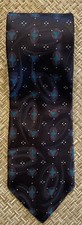 Vintage 1980-90’s Christian Dior Monsieur black/teal/purple tie USA MADE