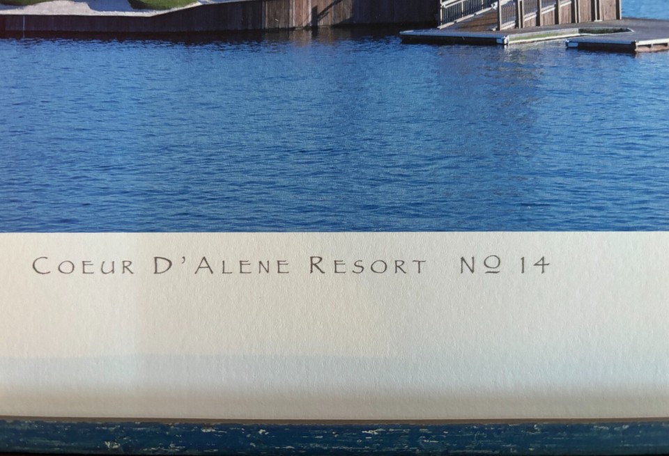 Beautiful Coeur D'Alene Resort Golf Club's Floating Green Signed Framed