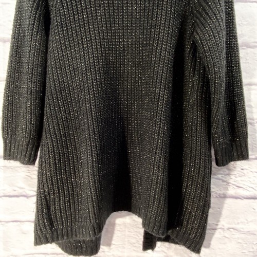 Torrid Sweaters Women’s 3X Black Gold Open Cardigan Long Sleeve Glitter New - Picture 6 of 9