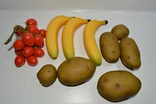 Plastic Food Potatoes, Bananas and Tomatoes Fruit Vegetables