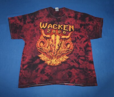 Y2K 2006 Wacken Open Air Tie Dye Shirt Ministry Nevermore Gamma Ray Men's 2XL