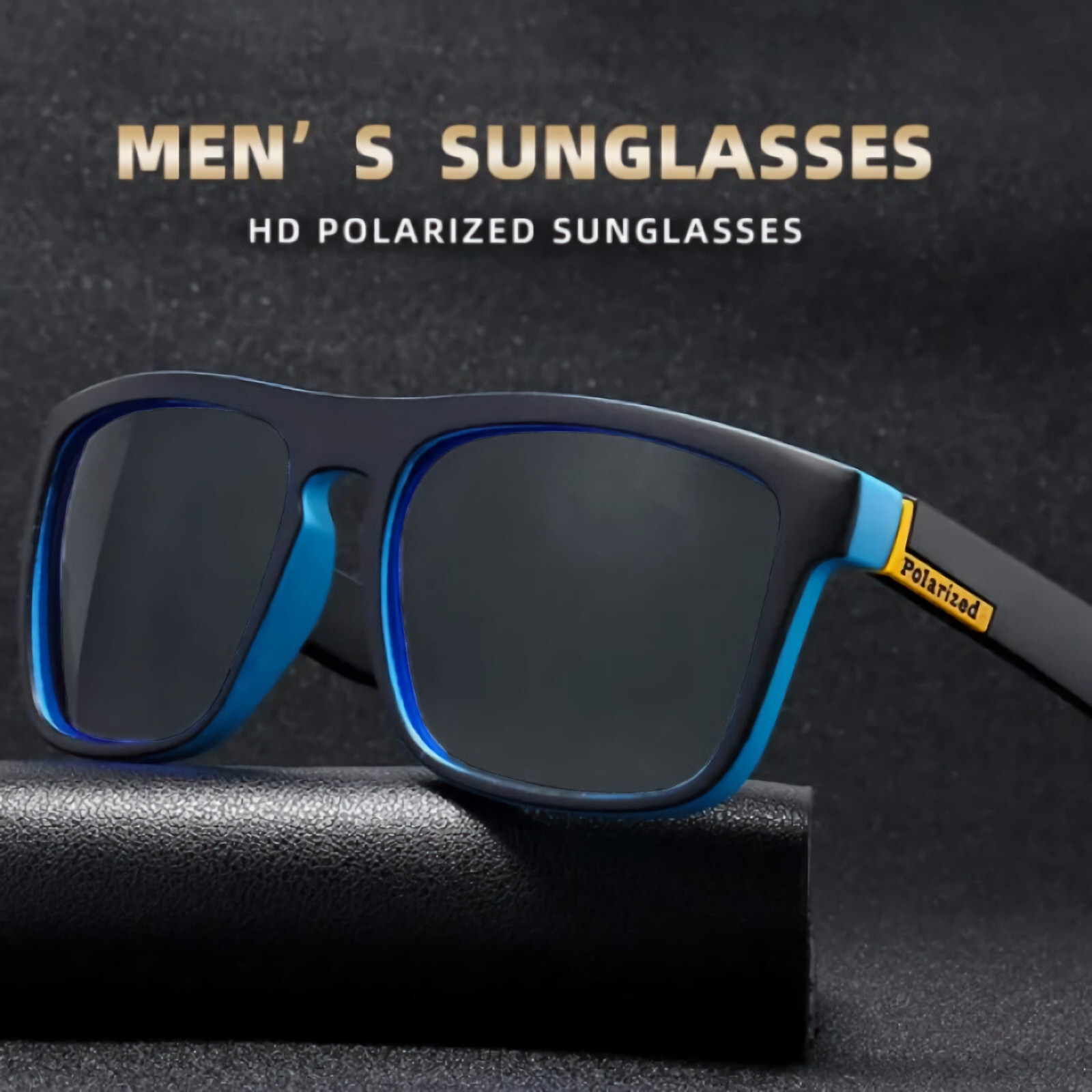 Stylische Sonnenbrille Polarized Schwarz Blau Gläser dunkel 5410 B1