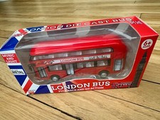 London Red Bus Pull Back and Go Kids Toy Die Cast Metal with Music and Light