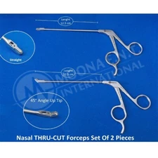 THRU CUT SINUS PUNCH FORCEP 2 Pieces Set, 45° Up Tip & Straight Tip ENT Surgical