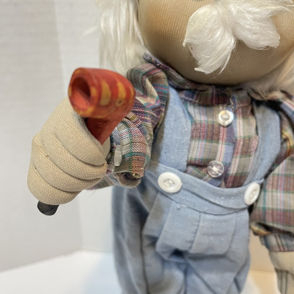 Vintage Handmade Knitting Grandma and Grandpa with Pipe