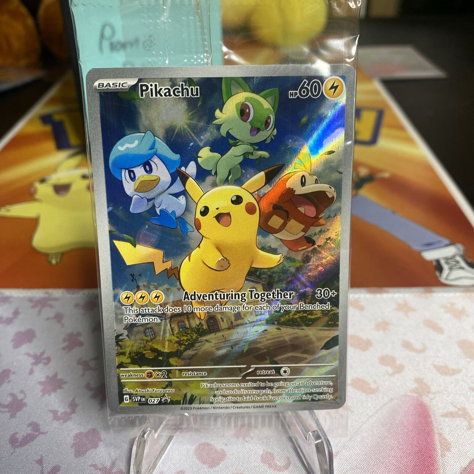Pokemon TCG Paldea Evolved Pikachu SVP 27 Black Star Promo Card Sealed! 
