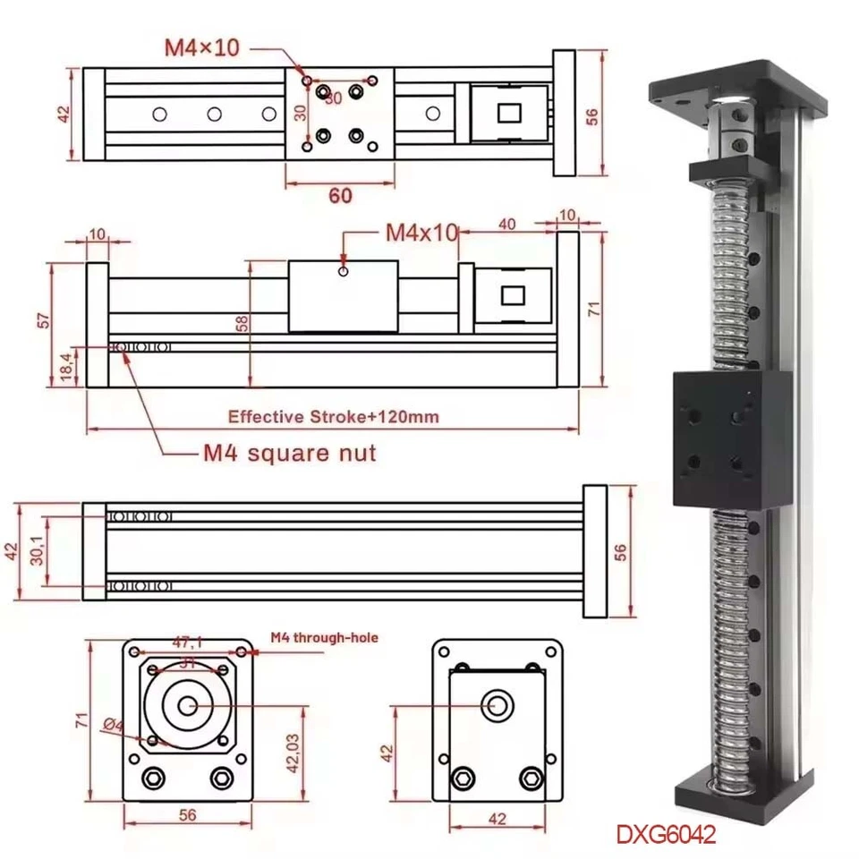 Guide lineari Nema23 tavolo scorrevole 1605 viti filettate a sfera 88,18 libbre per stampa 3D - Immagine 2 di 4