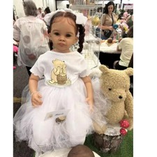 30" Artist Finished Big Huge Reborn Baby Doll Hand-Rooted Long Hair Toddler Girl