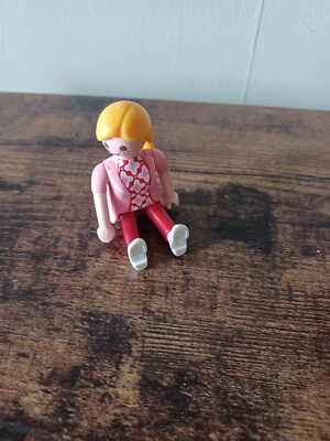 Playmobil Figure Woman Mum School Teacher w/ Blonde Hair Pink