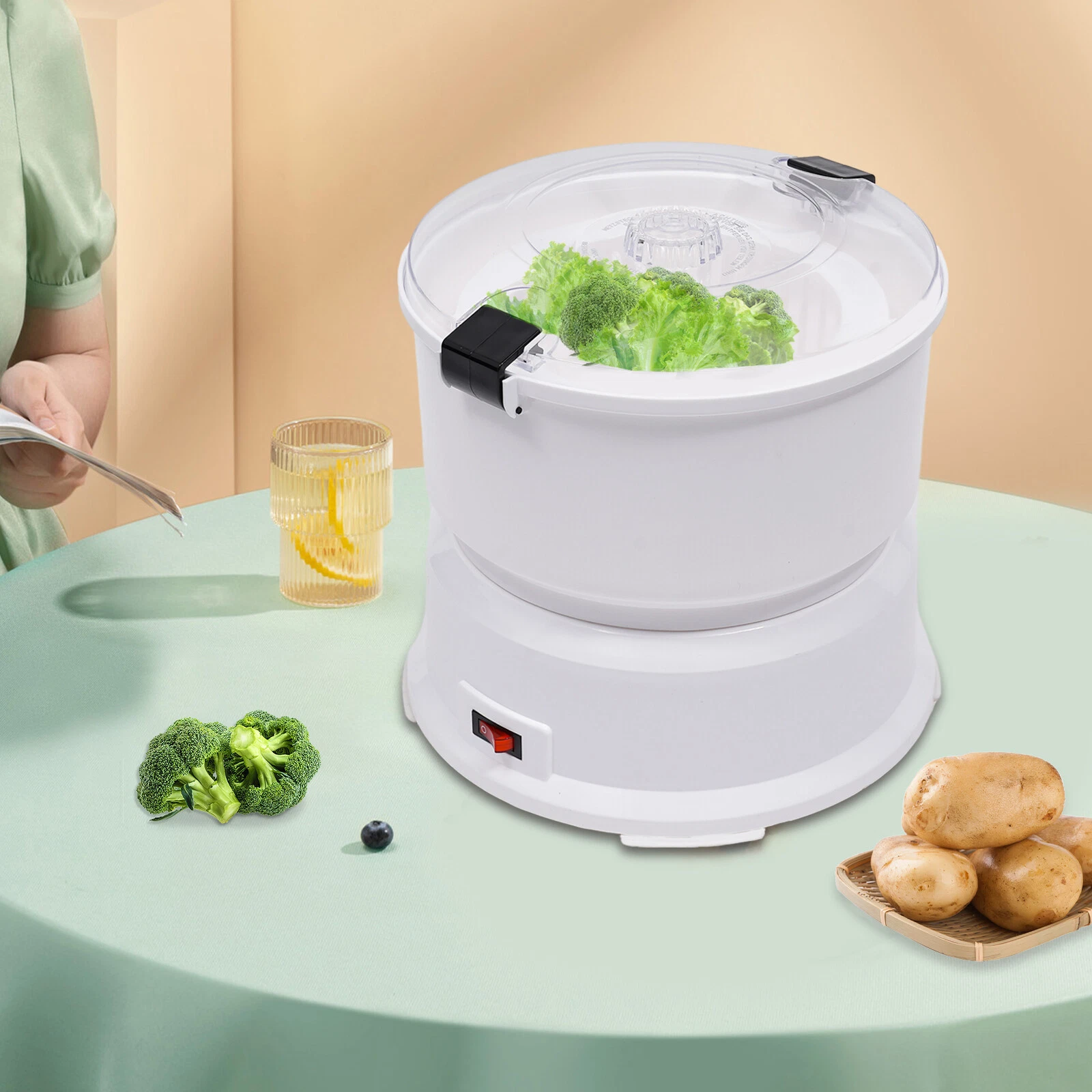 2-In-1 Electric Potato Peeler Kitchen Automatic Vegetable Potato Peeling Machine