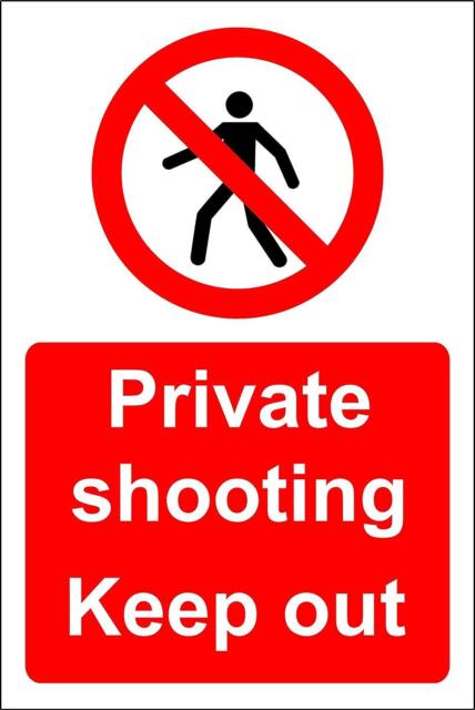 Private shooting keep out safety sign