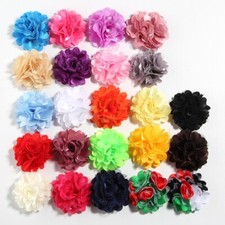 40pcs 5CM 2" Mesh Silk Fabric Flowers For Hair Accessories Fabric Flower Craft
