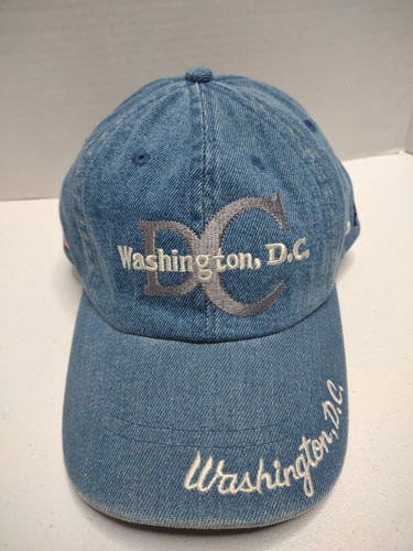 Washing DC USA Denim blau Klettverschluss Einheitsgröße Baseballkappe - Bild 2 von 9