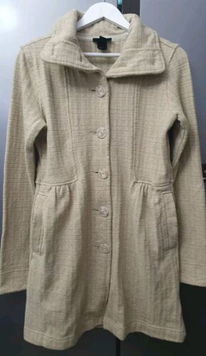 Patagonia Beige Sweater Coat Size M Woven Fit & Flare Womens Winter Long Jacket - Picture 3 of 19