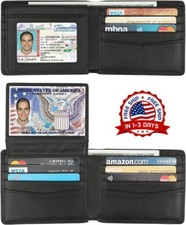 Billetera Hombre Carteras De Cuero Men Minimalista Delgadas Bloqueo Rfid Para