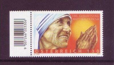 Österreich 2010 - Mutter Teresa von Kalkutta, 1 Val. postfrisch ** unbeschädigt