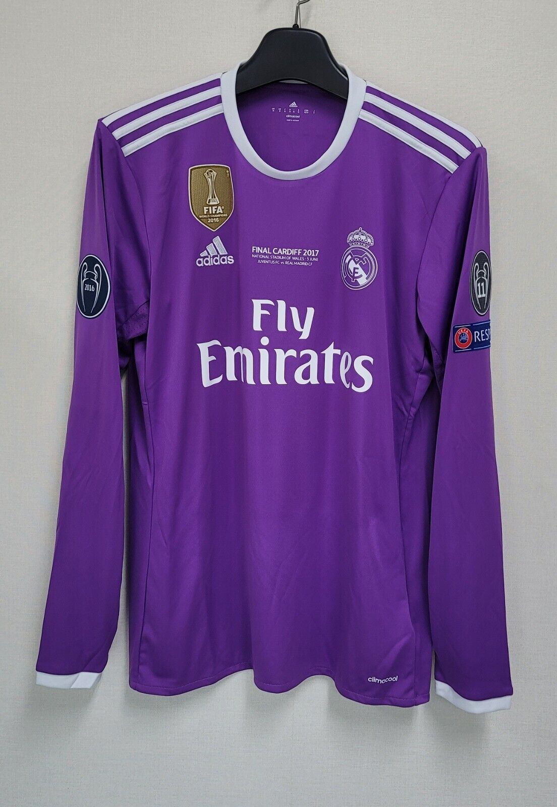 gebruiker een miljoen Advertentie 2016-17 Real MADRID Away L/S No.7 RONALDO 2017 UEFA CL FINAL 16-17 RMCF  jersey | eBay