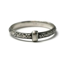 Outlander Celtic Style 925 Sterling Silver Band - Diamond Flower Pattern