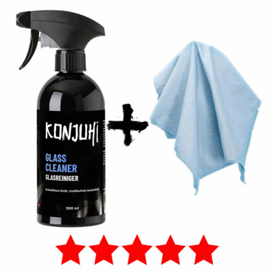 Auto Glasreiniger Set Konjuhi Glass Cleaner + 1x Glastuch Clean Glassy