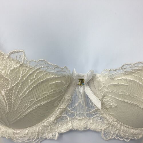 ALEGRO White Embroidered Lace Sexy Lingerie Balconette Underwire Bra - Picture 3 of 8