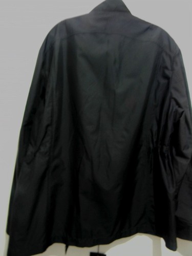 Cole Haan Black Men's Rain Coat Zipper Leather Trim Collar Jacket Size XL - Picture 3 of 11
