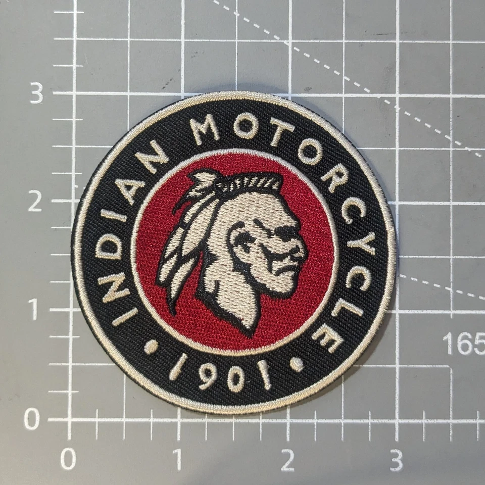 Indian Motorcycle Patch 3" Biker Classic Motorsports Embroidered Iron On Patch  - Image 2 of 3