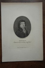 BARBAROUX (1767-1794) PORTRAIT ENGRAVING 19th century, born in Marseille