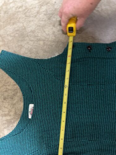 VTG Lanz Dress Womens Size 10 CottageCore Grannycore Prairie Plaid Green/Black - Picture 3 of 11