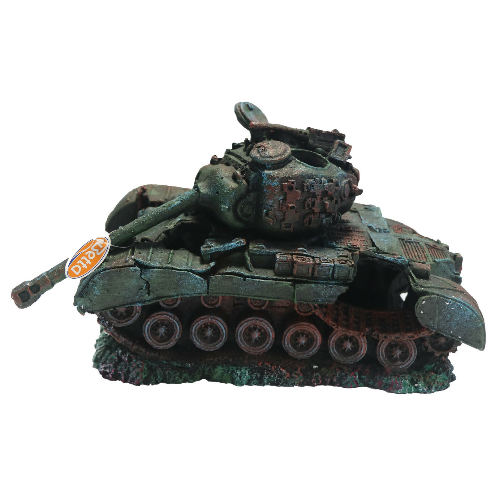 Large 36cm Wartime Army Tank Wreck Crash Ruin Fish Aquarium Ornament MS873