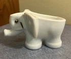 3.5" ELEPHANT ASHTRAY PIPE REST Cigarette Holder WHITE MILK GLASS 3.5x3x2.5" Vtg